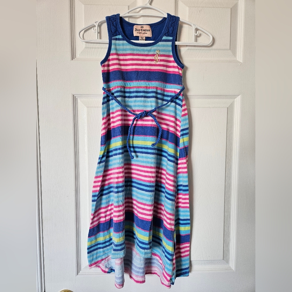 $5 In A Bundle! Girls 7/8 Med Juicy Couture Maxi Dress Striped Hi-Lo Hem Beachy